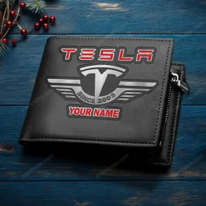 Tesla Custom Name Fashion Leather Wallet VS15