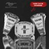 Mustang Personalized Sterling Silver Crystal Signet Men Ring VS4