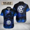 Volkswagen Custom Name Design Multicolor Button Shirt VS05