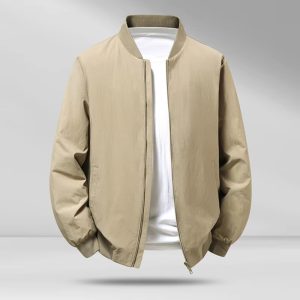 Men’s Stand Collar Casual Bomber Jacket
