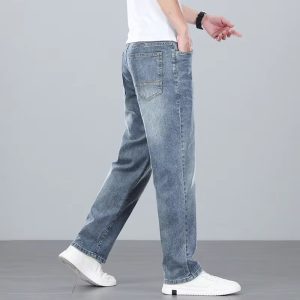 Men's Lightweight Straight Leg Denim Jeans Casual Breathable Pants