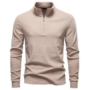 Men’s High Collar Half Zip Hoodie Sweatshirt VS01
