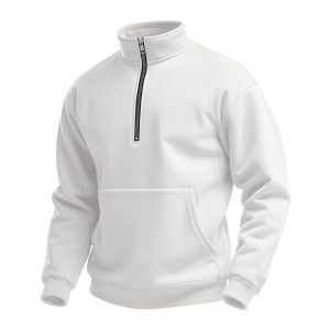 Men’s High Collar Half Zip Hoodie Sweatshirt