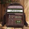Jeep Custom Name Men Leather Crossbody Bag, Cell Phone Purse, Zipper Shoulder Bag VS03