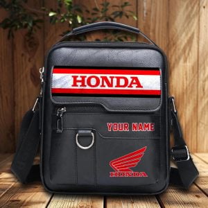 HDA Custom Name Men Leather Crossbody Bag, Cell Phone Purse, Zipper Shoulder Bag VS05