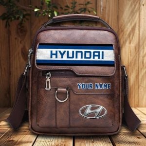 HYD Custom Name Men Leather Crossbody Bag, Cell Phone Purse, Zipper Shoulder Bag VS04
