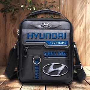 HYD Custom Name Men Leather Crossbody Bag, Cell Phone Purse, Zipper Shoulder Bag VS05