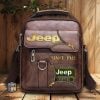Jeep Custom Name Men Leather Crossbody Bag, Cell Phone Purse, Zipper Shoulder Bag VS04