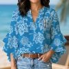 Lincoln Custom Name Women Button Down Shirt VS03